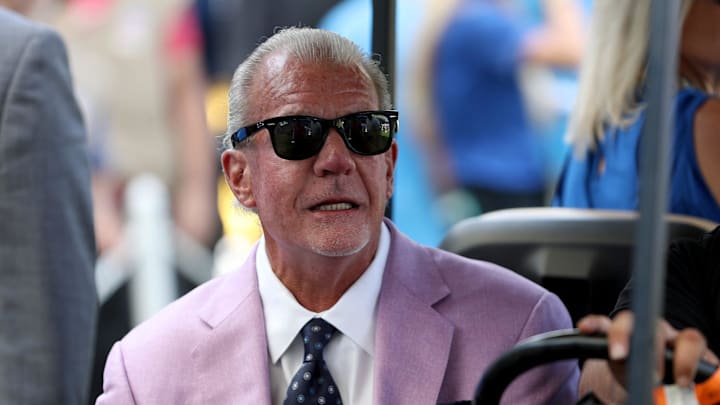 Indianapolis Colts owner Jim Irsay before the start of their game against the Los Angeles Chargers at Dignity Health Sports Park in Carson, CA., on Sunday, Sept., 8, 2019.
Indianapolis Colts Play The Los Angeles Chargers In Their Nfl Season Opener Indianapolis Colts owner Jim Irsay before the start of their game against the Los Angeles Chargers at Dignity Health Sports Park in Carson, CA., on Sunday, Sept., 8, 2019.
Indianapolis Colts Play The Los Angeles Chargers In Their Nfl Season Opener