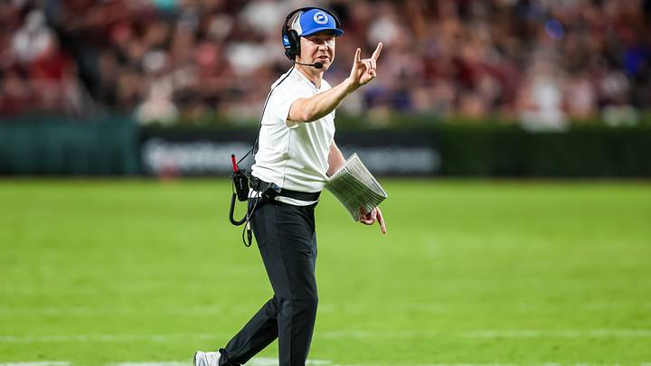 Oct 3, 2026; Columbia, South Carolina, USA; Kentucky Wildcats head coach Will Stein calls for a two-point conversion for the game-winning point during overtime against the South Carolina Gamecocks at Williams-Brice Stadium. Mandatory Credit: Jeff Blake-Imagn Images Oct 3, 2026; Columbia, South Carolina, USA; Kentucky Wildcats head coach Will Stein calls for a two-point conversion for the game-winning point during overtime against the South Carolina Gamecocks at Williams-Brice Stadium. Mandatory Credit: Jeff Blake-Imagn Images