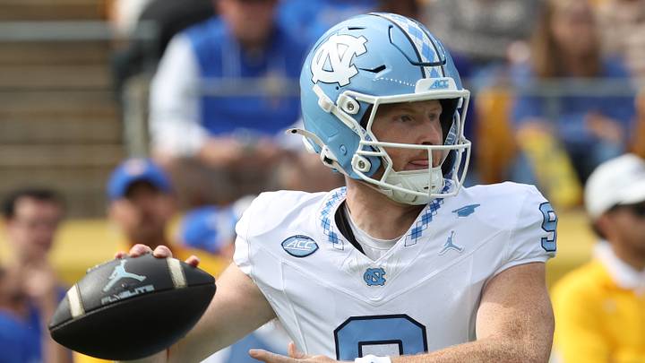 Oct 10, 2026; Pittsburgh, Pennsylvania, USA; North Carolina Tar Heels quarterback Billy Edwards Jr. (9) passes against the Pittsburgh Panthers during the first quarter at Acrisure Stadium. Mandatory Credit: Charles LeClaire-Imagn Images Oct 10, 2026; Pittsburgh, Pennsylvania, USA; North Carolina Tar Heels quarterback Billy Edwards Jr. (9) passes against the Pittsburgh Panthers during the first quarter at Acrisure Stadium. Mandatory Credit: Charles LeClaire-Imagn Images