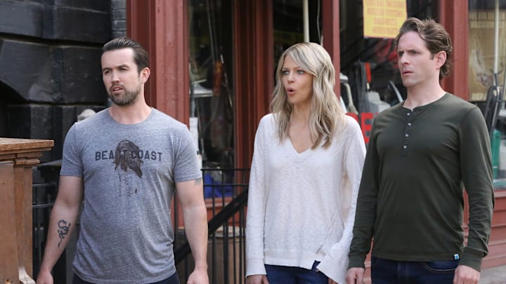 IT'S ALWAYS SUNNY IN PHILADELPHIA -- “Hero or Hate Crime?” – Season 12, Episode 6 (Airs February 8, 10:00 pm e/p) Pictured: (l-r) Rob McElhenney as Mac, Kaitlin Olson as Dee, Glenn Howerton as Dennis. CR: Patrick McElhenney/FXX