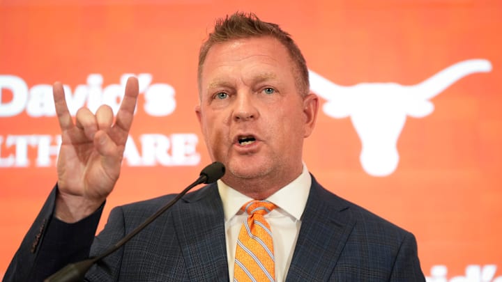University of Texas baseball coach Jim Schlossnagle speaks at his introductory news conference at the Frank Denius Family University Hall of Fame on Wednesday, June 26, 2024.