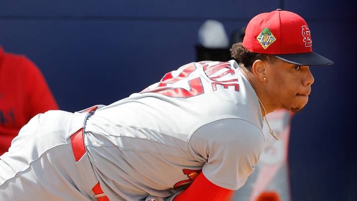 Feb 16, 2026; Jupiter, FL, USA;  St. Louis Cardinals pitcher Jurrangelo Cijntje (87) throws a pitch during spring training workouts at Roger Dean Stadium. Mandatory Credit: Reinhold Matay-Imagn Images