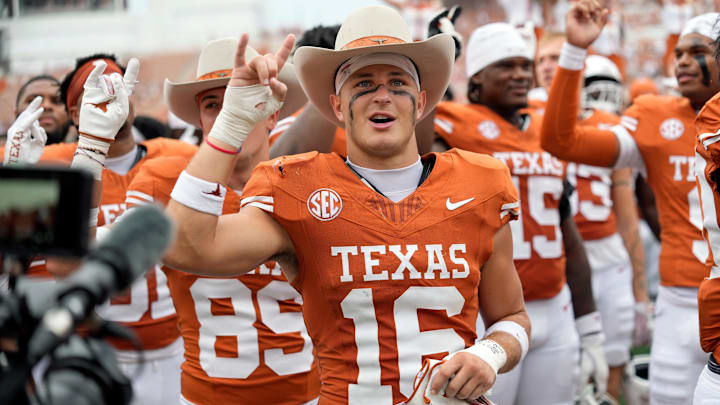 Texas Longhorns defensive back Michael Taaffe after a victory over the San Jose State Spartans.