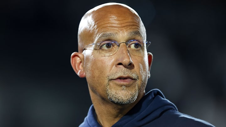 Penn State Nittany Lions head coach James Franklin stands on the field following the game against the Northwestern Wildcats at Beaver Stadium. 