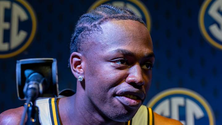 Oct 15, 2025; Birmingham, AL, USA; Missouri Tigers guard Mark Mitchell talks with the media during SEC Media Days at Grand Bohemian Hotel. Mandatory Credit: Vasha Hunt-Imagn Images Oct 15, 2025; Birmingham, AL, USA; Missouri Tigers guard Mark Mitchell talks with the media during SEC Media Days at Grand Bohemian Hotel. Mandatory Credit: Vasha Hunt-Imagn Images