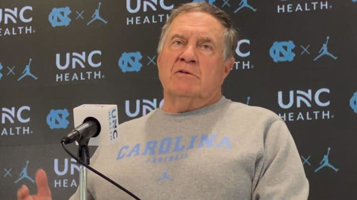 UNC football coach Bill Belichick on Wednesday, Aug. 20, 2025, during a press conference inside the Kenan Football Center. UNC football coach Bill Belichick on Wednesday, Aug. 20, 2025, during a press conference inside the Kenan Football Center.