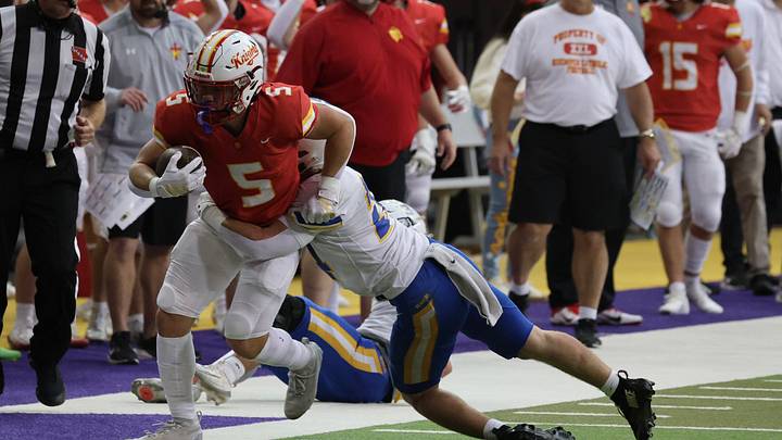 Kuemper Catholic scored a win in the Class 2A semifinals of the Iowa high school football playoffs. Kuemper Catholic scored a win in the Class 2A semifinals of the Iowa high school football playoffs.