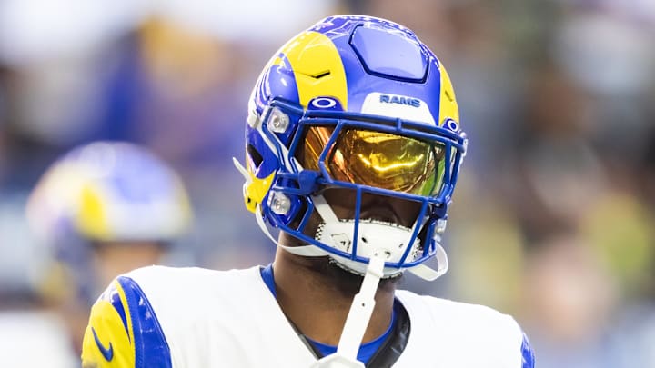 Dec 7, 2025; Glendale, Arizona, USA; Los Angeles Rams safety Kam Curl (3) against the Arizona Cardinals at State Farm Stadium. Mandatory Credit: Mark J. Rebilas-Imagn Images Dec 7, 2025; Glendale, Arizona, USA; Los Angeles Rams safety Kam Curl (3) against the Arizona Cardinals at State Farm Stadium. Mandatory Credit: Mark J. Rebilas-Imagn Images