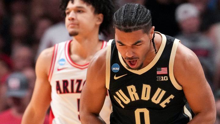 Purdue Boilermakers guard C.J. Cox (0) reacts to a play in the NCAA Tournament. Purdue Boilermakers guard C.J. Cox (0) reacts to a play in the NCAA Tournament.