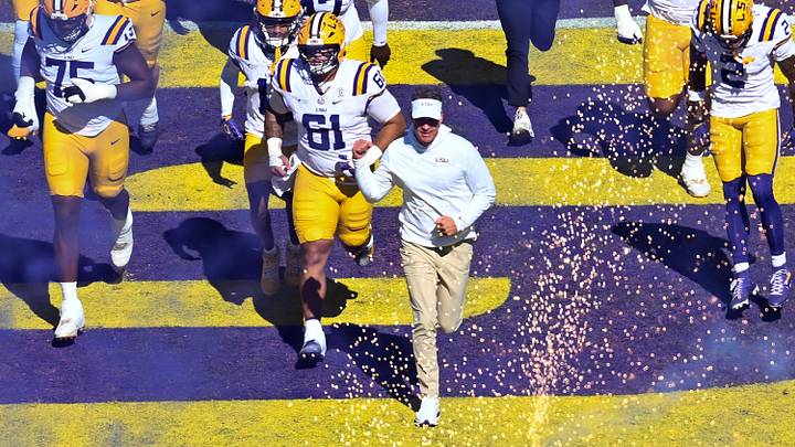 Tigers Head Coach Lane Kiffin, The LSU Tigers take on the Mississippi State Bulldogs.  October 17, 2026; Baton Rouge, LA, USA;  at Tiger Stadium.