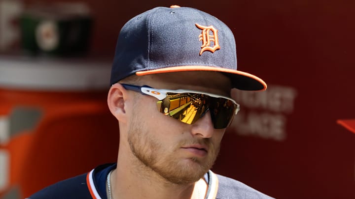 Apr 1, 2026; Phoenix, Arizona, USA; Detroit Tigers outfielder Parker Meadows against the Arizona Diamondbacks at Chase Field. Mandatory Credit: Mark J. Rebilas-Imagn Images Apr 1, 2026; Phoenix, Arizona, USA; Detroit Tigers outfielder Parker Meadows against the Arizona Diamondbacks at Chase Field. Mandatory Credit: Mark J. Rebilas-Imagn Images