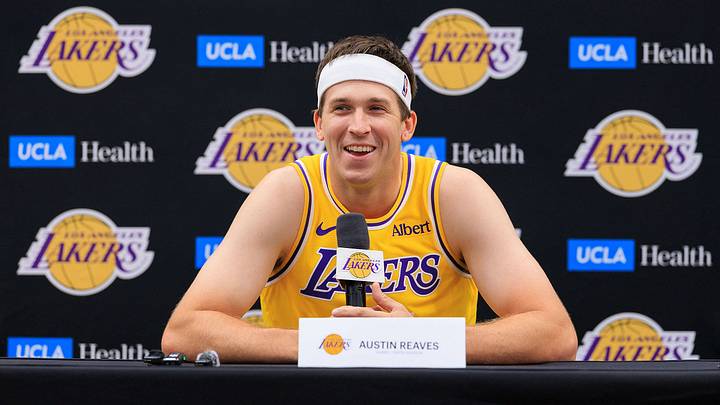 Austin Reaves wore Nike instead of Rigorer during an NBA preseason game. Austin Reaves wore Nike instead of Rigorer during an NBA preseason game.