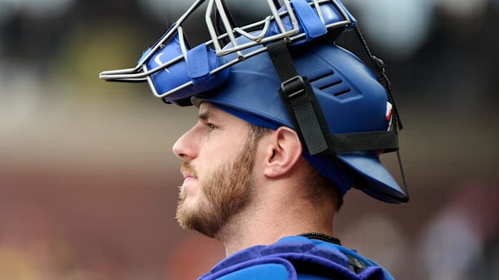 Texas Rangers catcher Jonah Heim (28) 