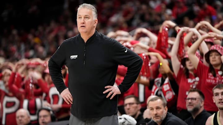 Purdue Boilermakers head coach Matt Painter watches from the bench during the first half against the Ohio State Buckeyes 