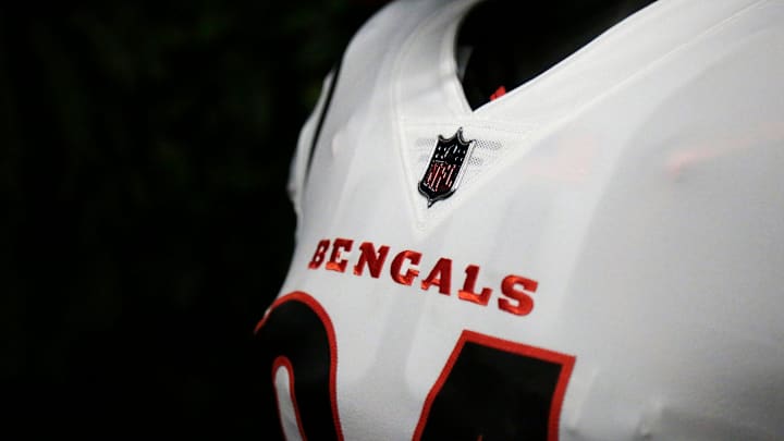 The Cincinnati Bengals unveil new uniforms during a special event at Paul Brown Stadium in downtown Cincinnati on Monday, April 19, 2021. The new designs marked the first major change to the team's main uniform in 17 years.

New Bengals Uniforms