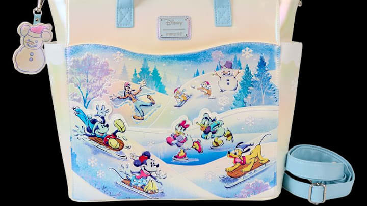 Loungefly Mickey & Friends Winter Wonderland Scene Convertible Backpack & Tote Bag. Image courtesy of Loungefly.com