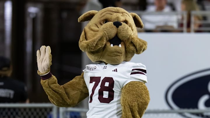 Mississippi State Bulldogs mascot Bully against the Arizona State Sun Devils at Mountain America Stadium. Mississippi State Bulldogs mascot Bully against the Arizona State Sun Devils at Mountain America Stadium.