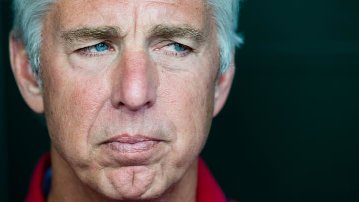 Jun 2, 2017; Baltimore, MD, USA; Boston Red Sox president of baseball operation Dave Dombrowski speaks with the media before a game against the Baltimore Orioles at Oriole Park at Camden Yards. Mandatory Credit: Patrick McDermott-Imagn Images