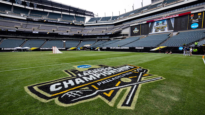 A general view Lincoln Financial Field before the 2024 NCAA Men's Lacrosse national championship game between the Notre Dame Fighting Irish and the Maryland Terrapins. A general view Lincoln Financial Field before the 2024 NCAA Men's Lacrosse national championship game between the Notre Dame Fighting Irish and the Maryland Terrapins.