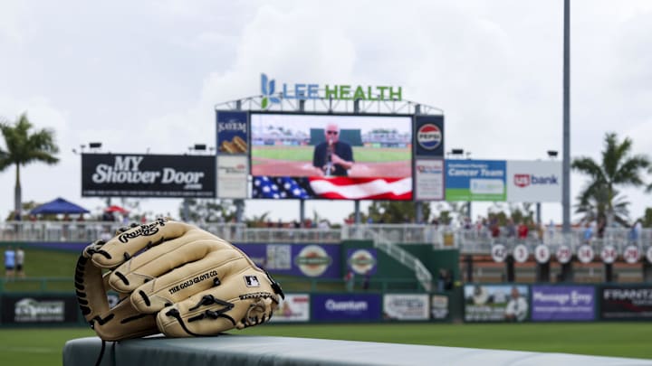 Mar 6, 2024; Fort Myers, Florida, USA; a general view of the stadium before the start of a spring training game between the Boston Red Sox and Minnesota Twins at Hammond Stadium. Mandatory Credit: Nathan Ray Seebeck-Imagn Images Mar 6, 2024; Fort Myers, Florida, USA; a general view of the stadium before the start of a spring training game between the Boston Red Sox and Minnesota Twins at Hammond Stadium. Mandatory Credit: Nathan Ray Seebeck-Imagn Images