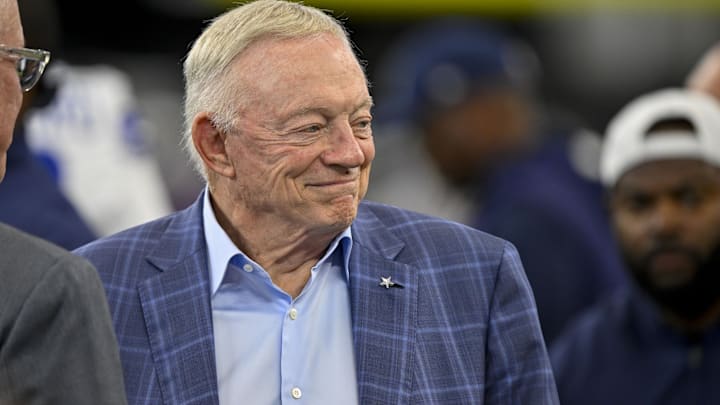 Dallas Cowboys owner Jerry Jones looks on before the game against the Baltimore Ravens. Dallas Cowboys owner Jerry Jones looks on before the game against the Baltimore Ravens.