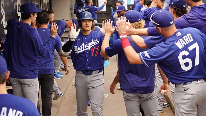 Jun 13, 2026; Chicago, Illinois, USA; Los Angeles Dodgers two-way player Shohei Ohtani (17) is greeted after hitting a home run against the Chicago White Sox during the first inning at Rate Field. Mandatory Credit: David Banks-Imagn Images Jun 13, 2026; Chicago, Illinois, USA; Los Angeles Dodgers two-way player Shohei Ohtani (17) is greeted after hitting a home run against the Chicago White Sox during the first inning at Rate Field. Mandatory Credit: David Banks-Imagn Images