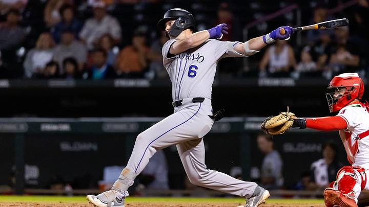 Colorado Rockies infielder Charlie Condon Mandatory Credit: Mark J. Rebilas-Imagn Images