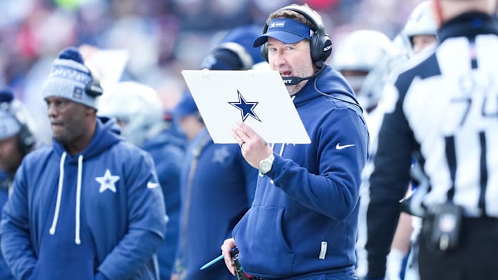 Dallas Cowboys head coach Brian Schottenheimer looks on during the second quarter against the New York Giants.