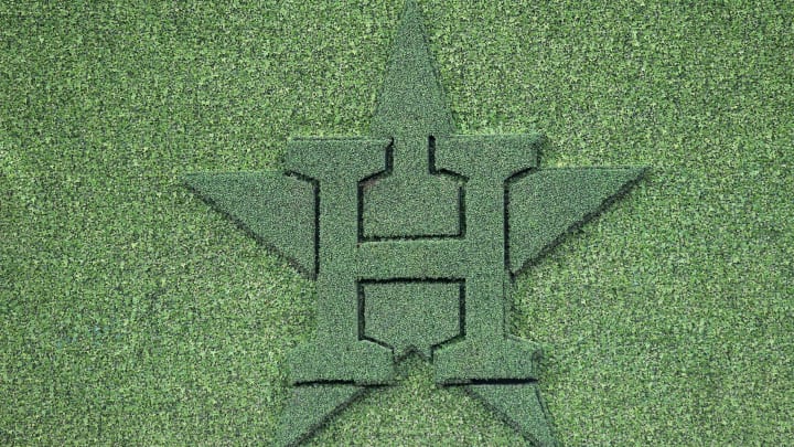 Oct 23, 2019; Houston, TX, USA; The Houston Astros logo in centerfield is seen before game two of the 2019 World Series against the Washington Nationals at Minute Maid Park. Mandatory Credit: Erik Williams-USA TODAY Sports Oct 23, 2019; Houston, TX, USA; The Houston Astros logo in centerfield is seen before game two of the 2019 World Series against the Washington Nationals at Minute Maid Park. Mandatory Credit: Erik Williams-USA TODAY Sports