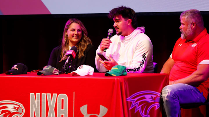 Nixa High School offensive tackle Jackson Cantwell, the No. 1 ranked high school football recruit for the class of 2026, announced he will play football at Miami during a ceremony on Tuesday, May 13, 2025. Nixa High School offensive tackle Jackson Cantwell, the No. 1 ranked high school football recruit for the class of 2026, announced he will play football at Miami during a ceremony on Tuesday, May 13, 2025.