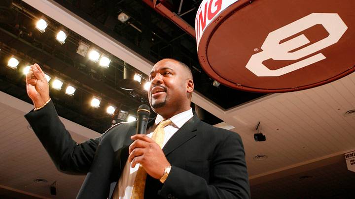 Stacey King is honored at halftime of OU's 63-61 win against Texas Tech at Lloyd Noble Center in Norman on Jan. 19, 2008. Stacey King is honored at halftime of OU's 63-61 win against Texas Tech at Lloyd Noble Center in Norman on Jan. 19, 2008.