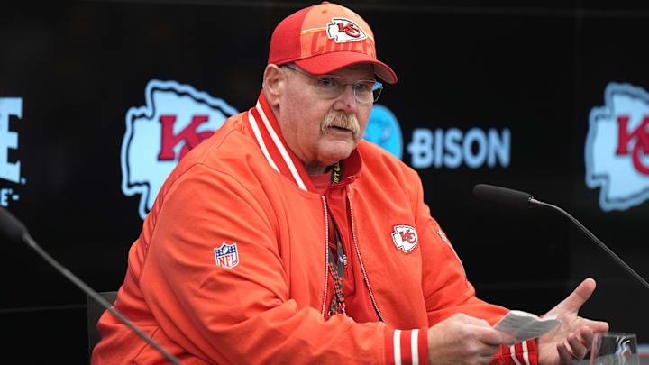 Kansas City Chiefs coach Andy Reid during a press conference at DFB Campus. Ma