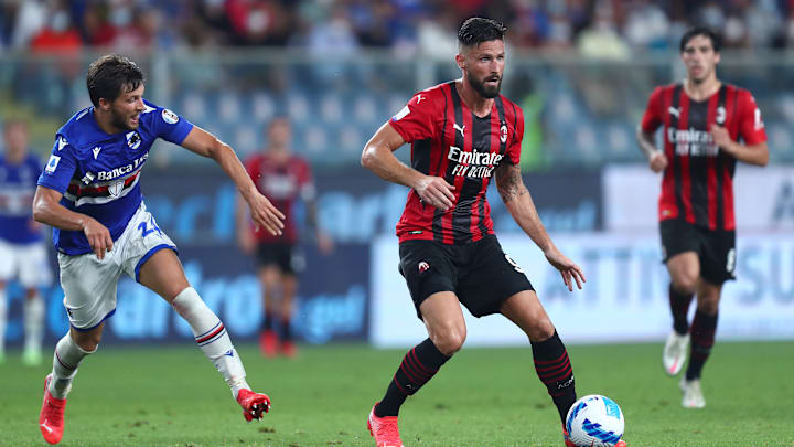 Olivier Giroud contro la Sampdoria