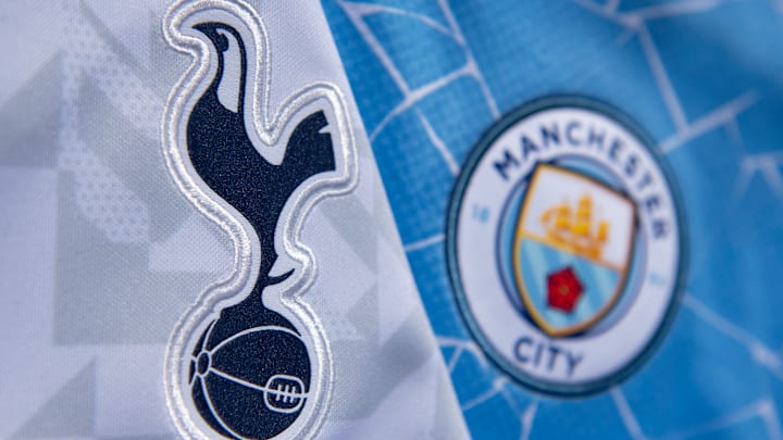 The Club Badges of Tottenham Hotspur and Manchester City