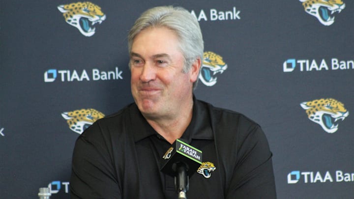 Jaguars head coach Doug Pederson talks to media during a pre-draft luncheon on Thursday, April 20. Jaguars head coach Doug Pederson talks to media during a pre-draft luncheon on Thursday, April 20.