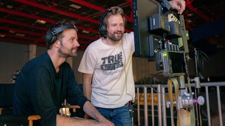 Matt and Ross Duffer on set of Stranger Things season 5 
