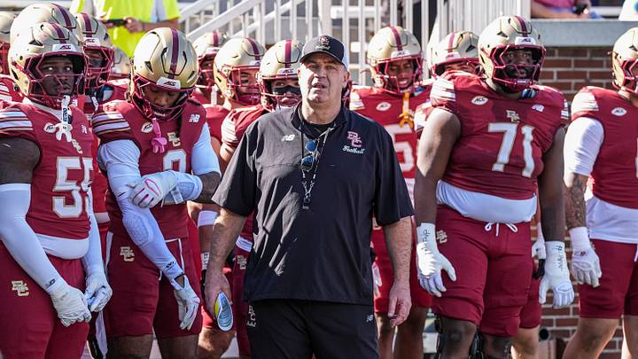 Oct 24, 2026; Atlanta, Georgia, USA; Boston College Eagles head coach Bill O'Brien shown with his team before the game against the Georgia Tech Yellow Jackets at Bobby Dodd Stadium at Hyundai Field. Mandatory Credit: Dale Zanine-Imagn Images Oct 24, 2026; Atlanta, Georgia, USA; Boston College Eagles head coach Bill O'Brien shown with his team before the game against the Georgia Tech Yellow Jackets at Bobby Dodd Stadium at Hyundai Field. Mandatory Credit: Dale Zanine-Imagn Images