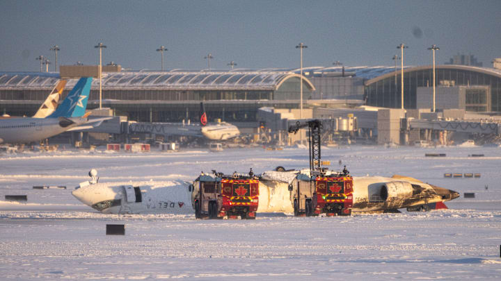 Delta Regional Jet Crash Lands At Toronto Pearson Airport
