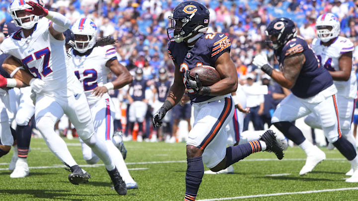 Khalil Herbert carries against Buffalo in preseason. Herbert is now with the Bengals after Tuesday's trade. Khalil Herbert carries against Buffalo in preseason. Herbert is now with the Bengals after Tuesday's trade.