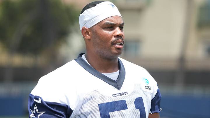 Dallas Cowboys guard Nick Leverett (51) at training camp at River Ridge Playing Fields. Mandatory Credit: Kirby Lee-Imagn Images Dallas Cowboys guard Nick Leverett (51) at training camp at River Ridge Playing Fields. Mandatory Credit: Kirby Lee-Imagn Images