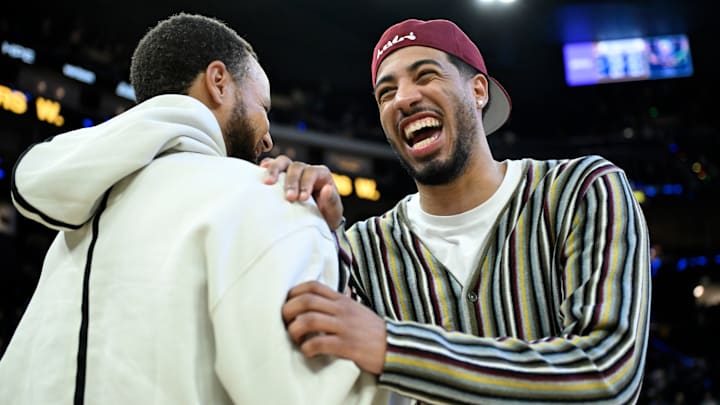 Indiana Pacers guard Tyrese Haliburton (0) and Golden State Warriors guard Stephen Curry (30). Indiana Pacers guard Tyrese Haliburton (0) and Golden State Warriors guard Stephen Curry (30).