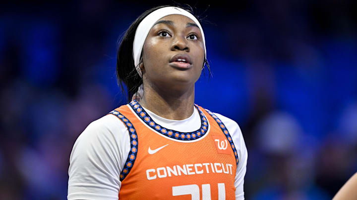 Connecticut Sun forward Aneesah Morrow (24) looks on during the second half against the Dallas Wings at College Park Center. 