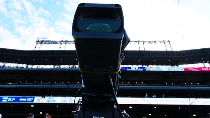 May 8, 2025; Denver, Colorado, USA; General view of a MLB broadcast field camera during the fifth inning between the Detroit Tigers against the Colorado Rockies at Coors Field. Mandatory Credit: Ron Chenoy-Imagn Images May 8, 2025; Denver, Colorado, USA; General view of a MLB broadcast field camera during the fifth inning between the Detroit Tigers against the Colorado Rockies at Coors Field. Mandatory Credit: Ron Chenoy-Imagn Images