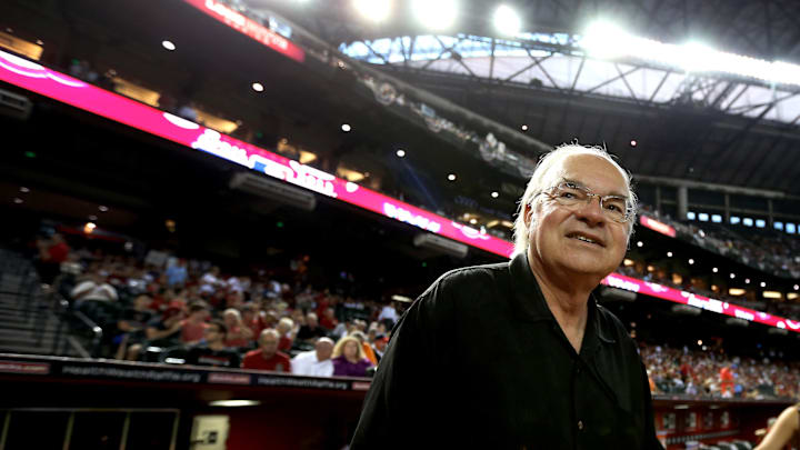 Apr. 1, 2013; Phoenix, AZ, USA: Arizona Diamondbacks managing partner Ken Kendrick prior to the game against the St. Louis Cardinals during opening day at Chase Field. Mandatory Credit: Mark J. Rebilas-Imagn Images