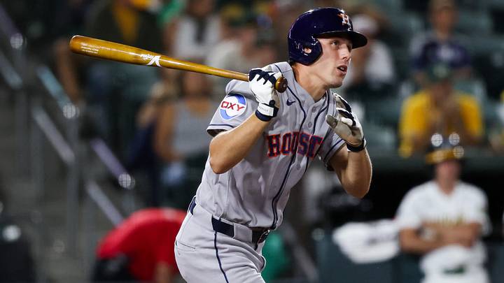 Houston Astros center fielder Lucas Spence (28). Mandatory Credit: Sergio Estrada-Imagn Images Houston Astros center fielder Lucas Spence (28). Mandatory Credit: Sergio Estrada-Imagn Images