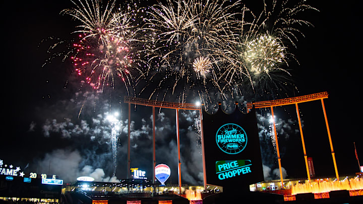 Fireworks display after Kansas City Royals game