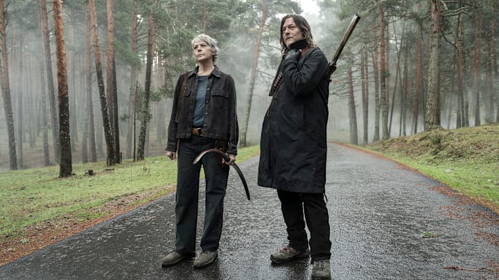 Melissa McBride as Carol Peletier, Norman Reedus as Daryl Dixon - The Walking Dead: Daryl Dixon _ Season 3 - Photo Credit: Carla Oset/AMC