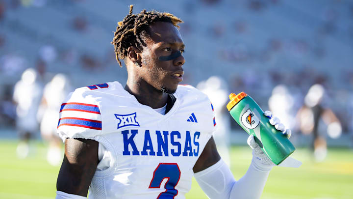 Oct 5, 2024; Tempe, Arizona, USA; Kansas Jayhawks cornerback Cobee Bryant (2) against the Arizona State Sun Devils at Mountain America Stadium.  