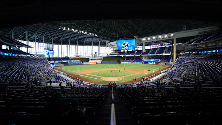 Jul 23, 2023; Miami, Florida, USA; Overview of loan Depot Park prior to a game between the Miami