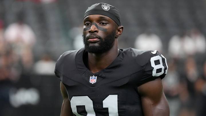Las Vegas Raiders wide receiver Dareke Young (81) during the game against the Arizona Cardinals. Las Vegas Raiders wide receiver Dareke Young (81) during the game against the Arizona Cardinals.